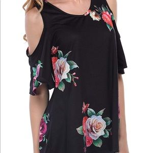 Cute Plus Size Cold Shoulder Top